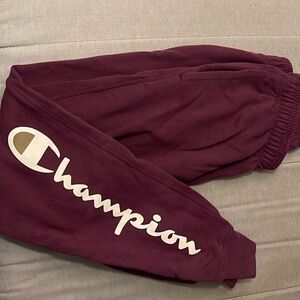 burgundy champion sweatpants